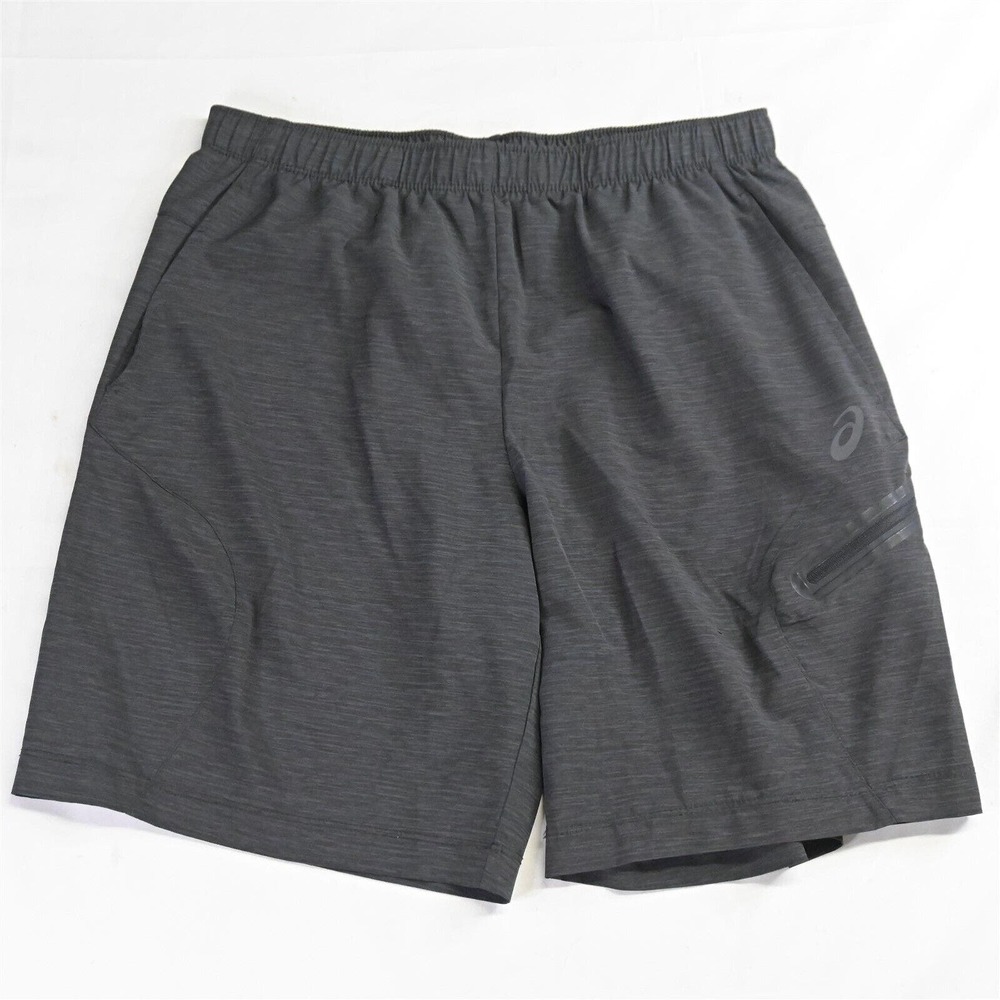 Ascis M x 9" Dark Gray Heather‎ Zip Pocket Cargo Athletic Shorts